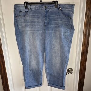 Gloria Vanderbilt Plus Size Blue Denim Cropped Jeans Women's Plus Size 20W